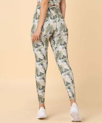 Green Leaf Printed Leggings